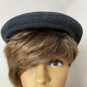 Country Gentleman Cuffley Hat – Wool Blend, Black with Blue Pinstripes, Size Med